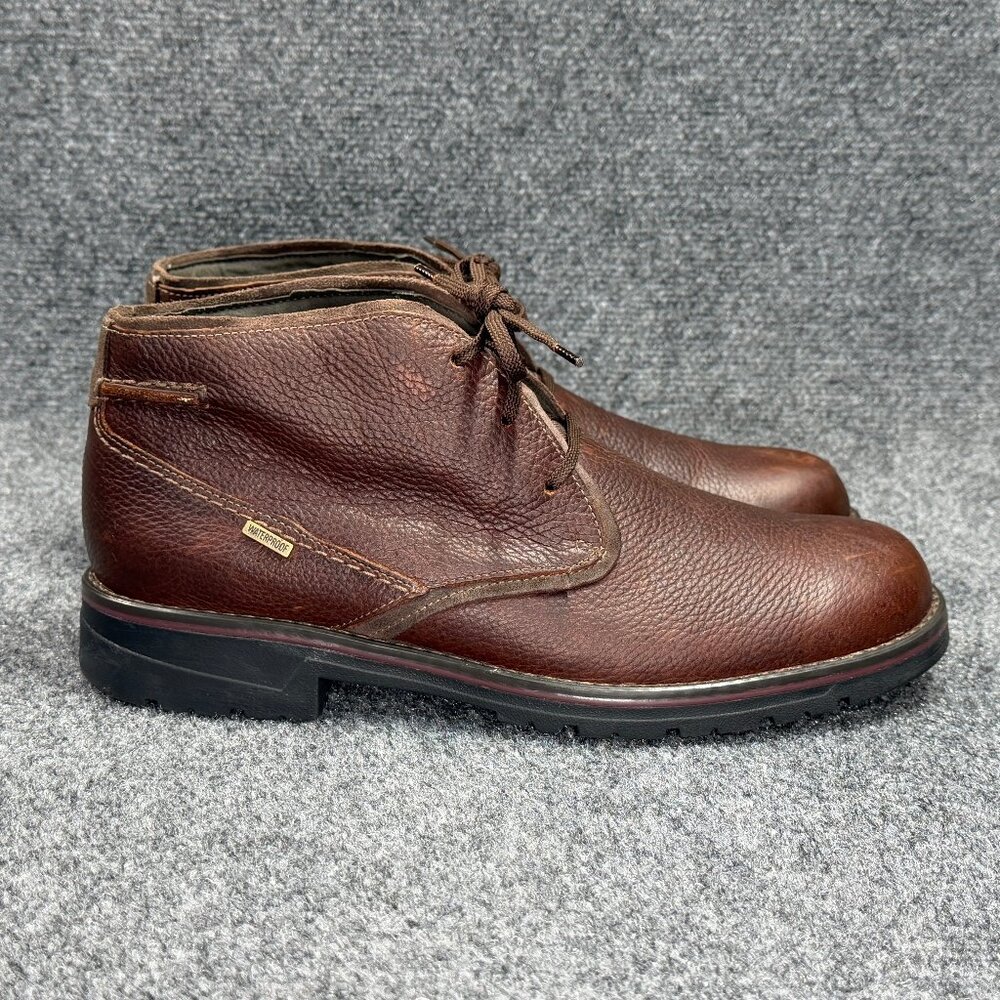 Clarks Chukka Boots Men's Size 11 Brown Leather Waterproof Mid Lace Casual Shoes